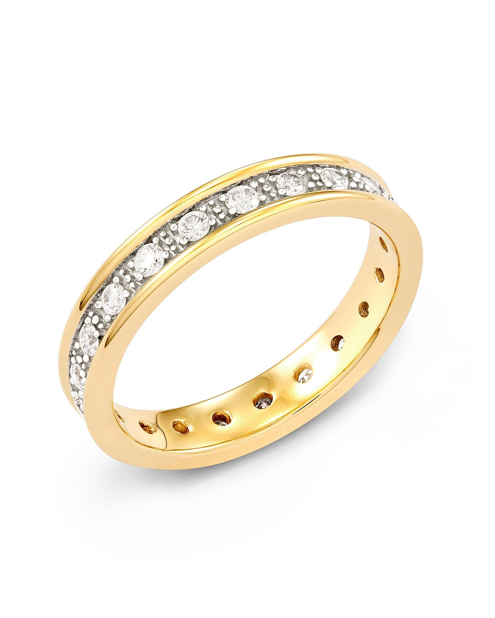 Drew 14k Yellow Gold Band Ring in White Diamond Product Image