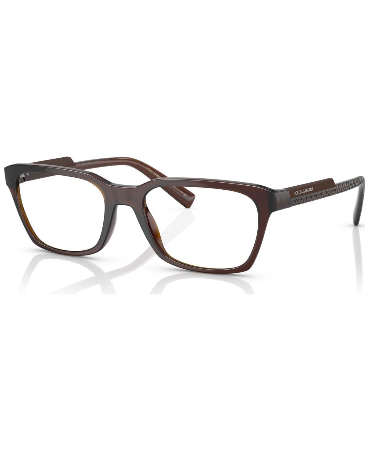 Dolce & Gabbana Mens Rectangle Eyeglasses, DG508855-o - Tobacco Product Image