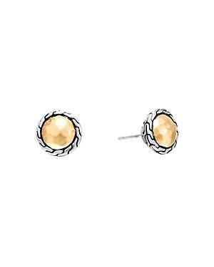 John Hardy Classic Chain Gold & Silver Round Stud Earrings Product Image