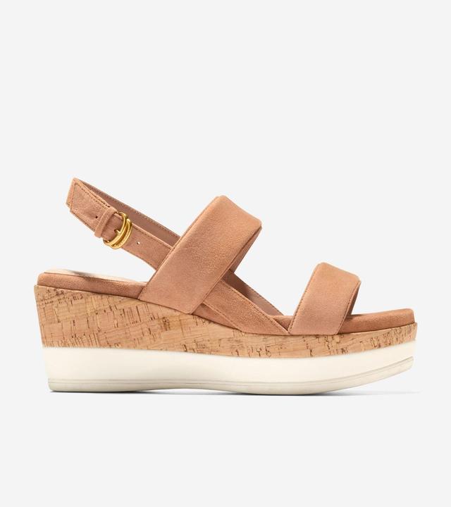 Cole Haan Aislin Wedge Sandal (Pecan Suede/Cork) Women's Sandals Product Image