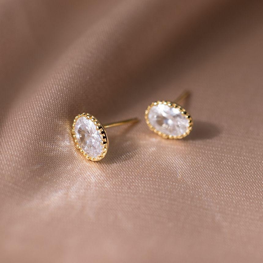 S925 Sterling Silver Rhinestone Stud Earring Product Image