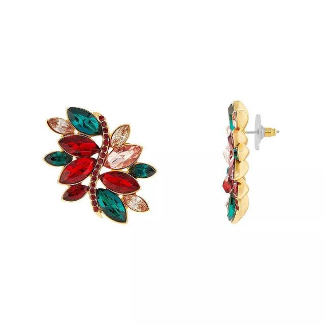 Emberly Gold Tone Multi Color Marquise Cluster Stud Earrings, Womens Product Image