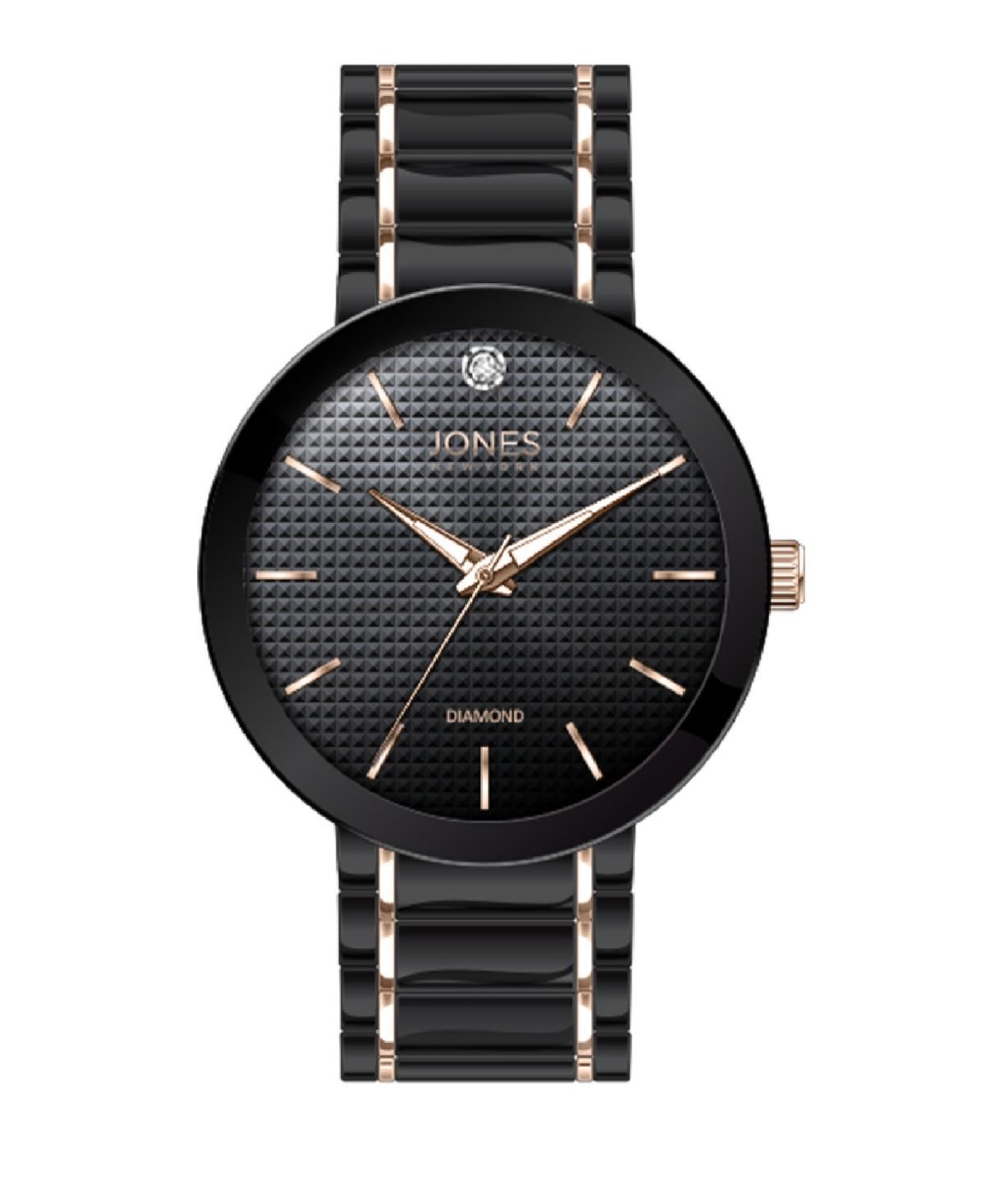 Jones New York Mens Analog Shiny Two-Tone Metal Bracelet Watch 42mm - Black Product Image