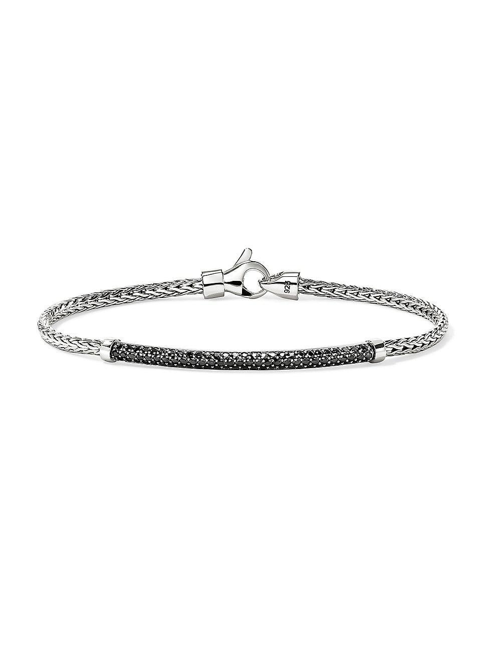 Womens JH Essentials Pav Sterling Silver & Black Sapphire Bracelet Product Image