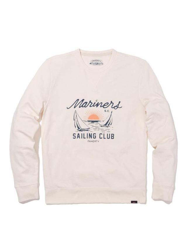 Charleston Long-Sleeve Terry Crewneck - Solar White Male Product Image