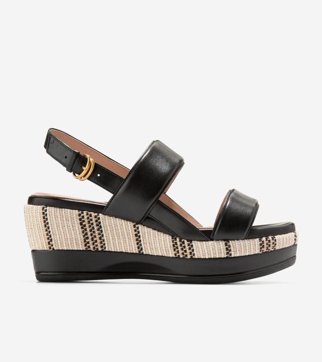 Cole Haan Womens Aislin Wedge Sandal - Black Size 10 Product Image