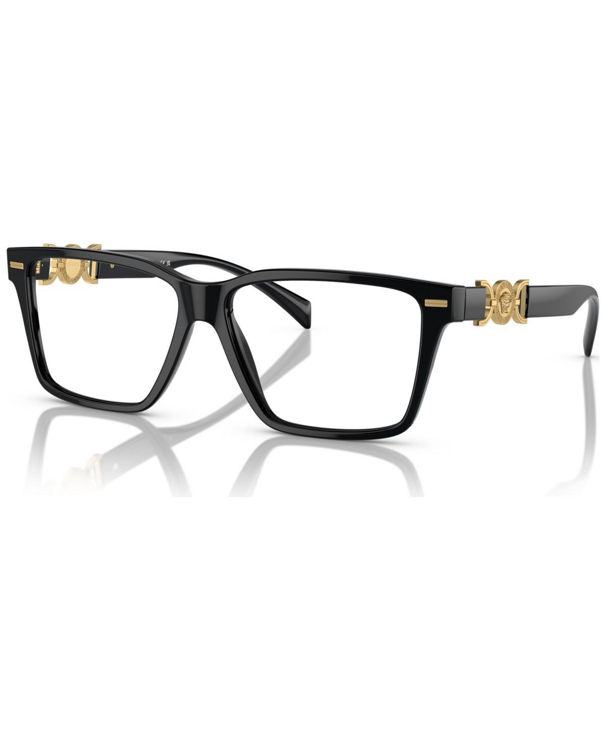 Versace Womens Rectangle Eyeglasses, VE3335 54 - Black Product Image