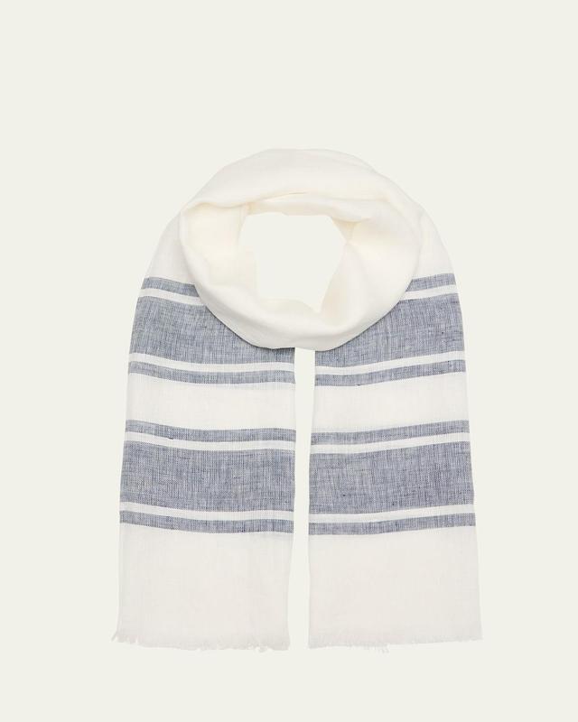 Mens Linen Multi-Stripe Scarf Product Image