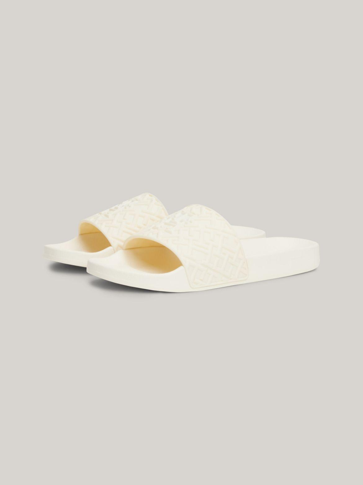 Tommy Hilfiger Women's Embossed Pool Slide - White - US 9.5 / EU 41 Product Image