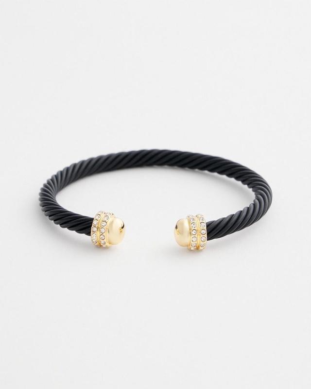 Black & Gold Tone Flex Cuff Bracelet   Chico's - Black/Gold - Women Product Image