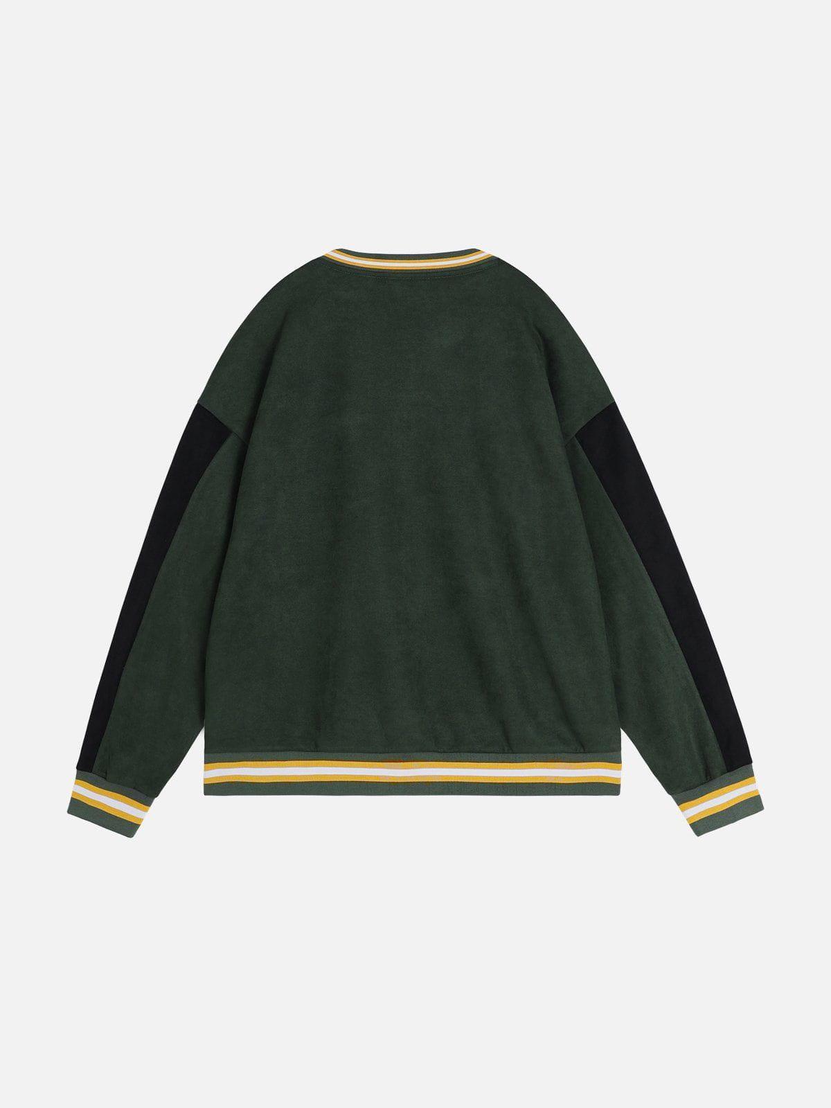 Aelfric Eden Color Blocking Suede Sweatshirt Product Image