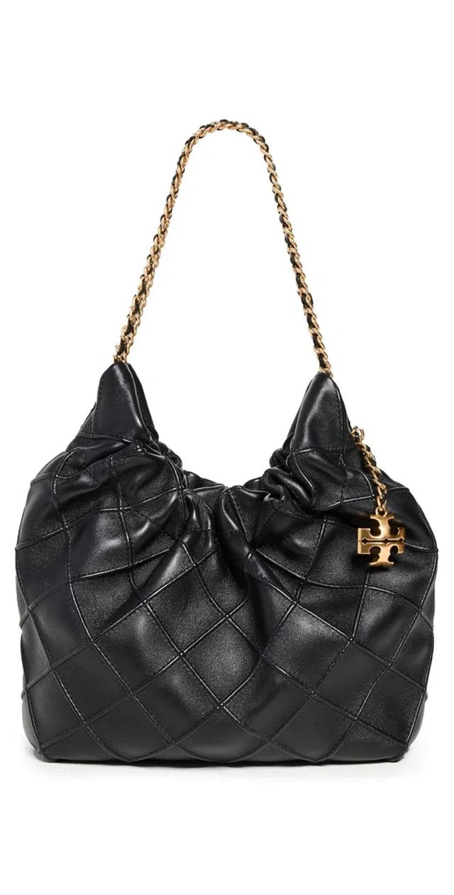 TORY BURCH Fleming Mini Hobo Bag Black Product Image