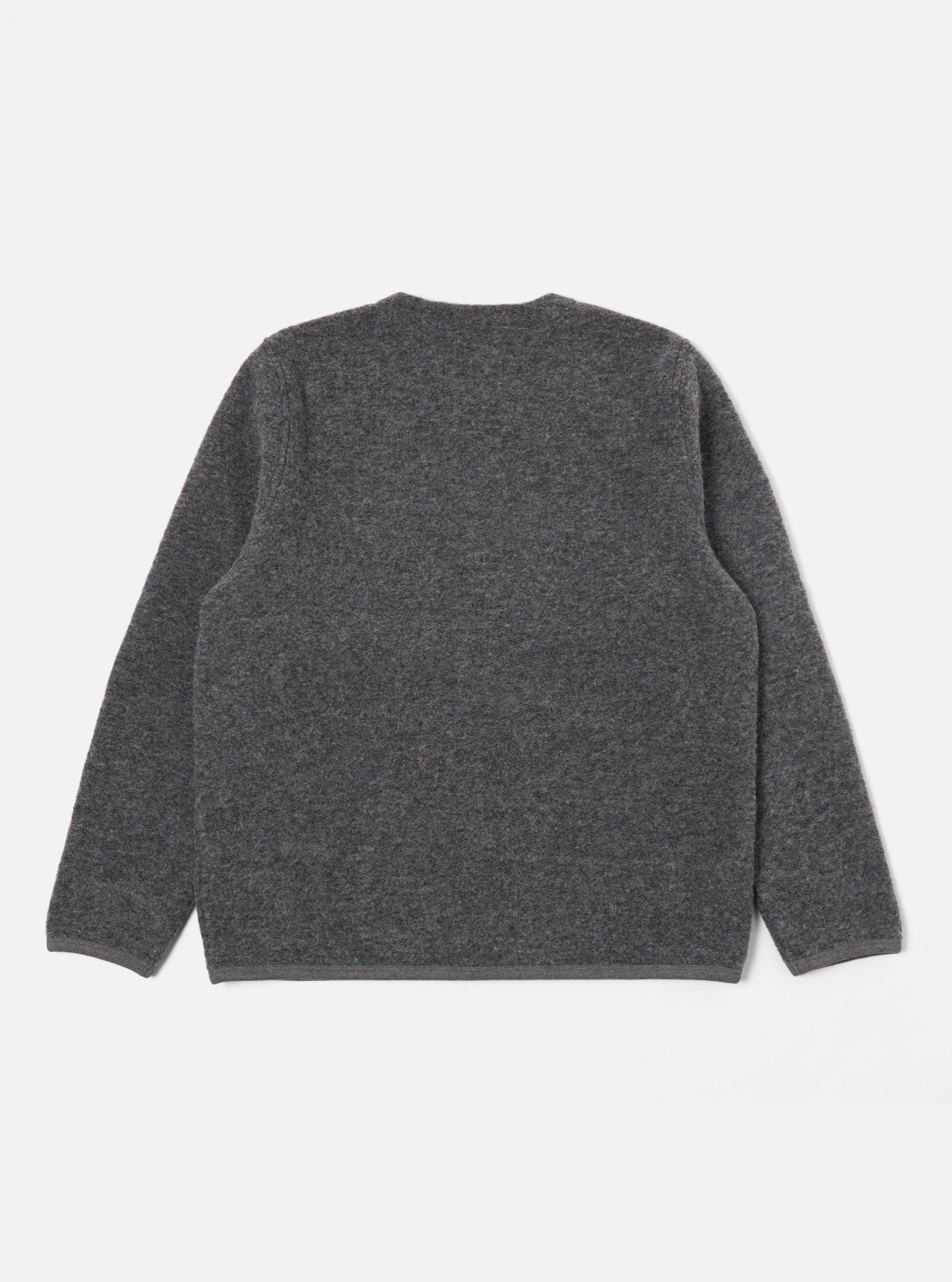 Universal Works Cardigan in Grey Marl Wool Fleece Product Image