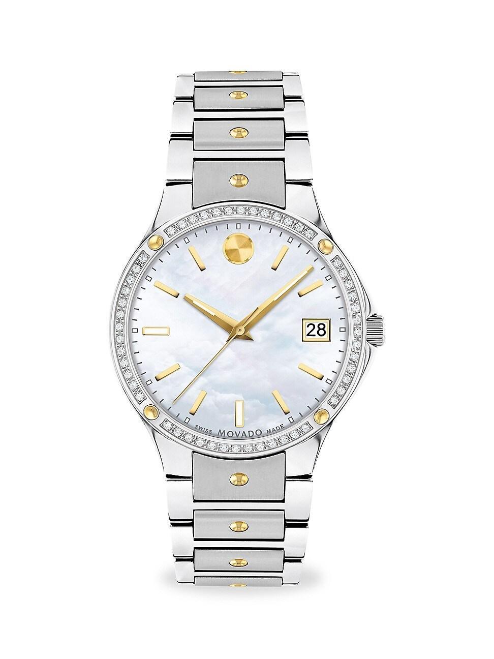 Movado SE White Sunray Dial Bracelet Watch Product Image