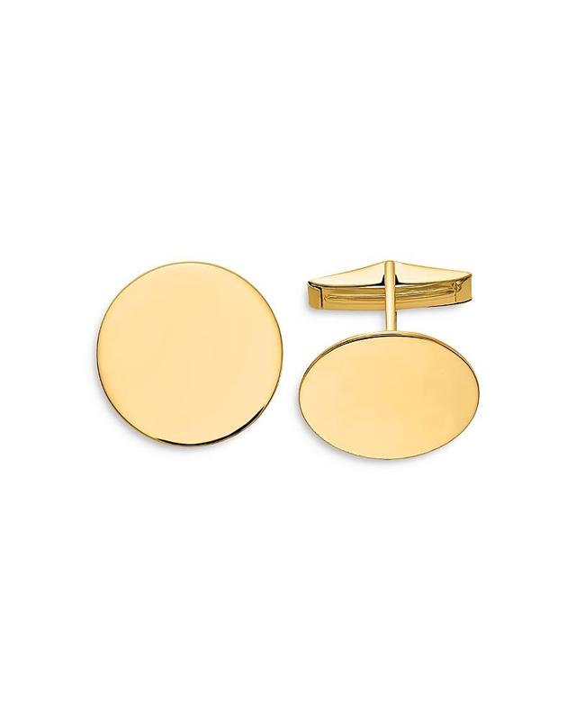 Bloomingdales Fine Collection Mens Circular Polished Cuff Links in 14K Yellow Gold - Exclusive Product Image