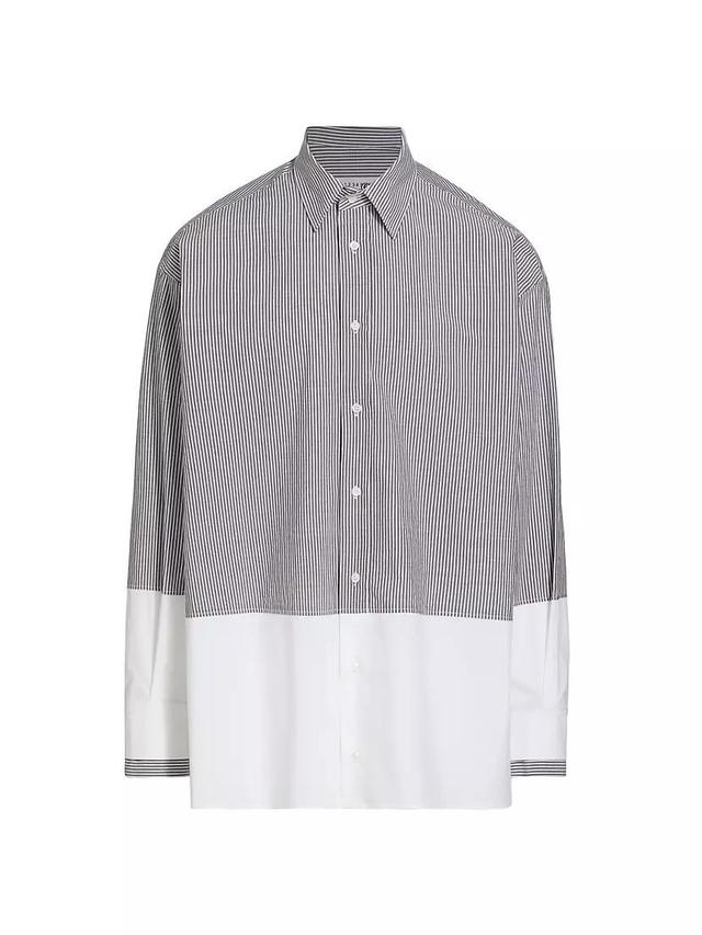 Colorblocked & Striped Long-Sleeve Shirt Product Image