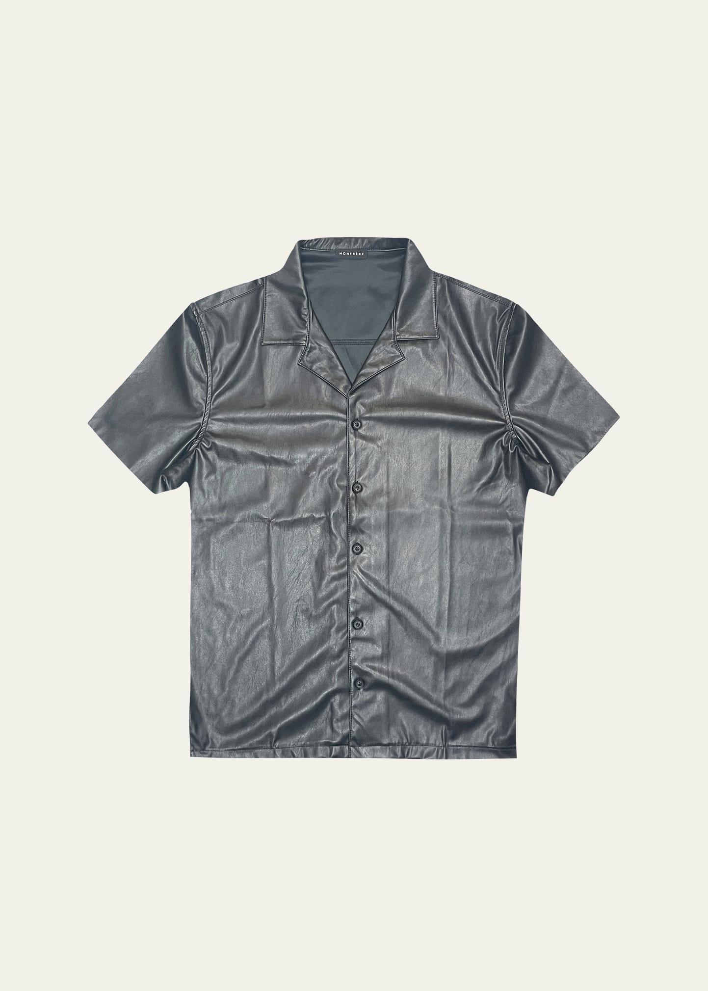 Mens Bond Faux-Leather Camp Shirt Product Image