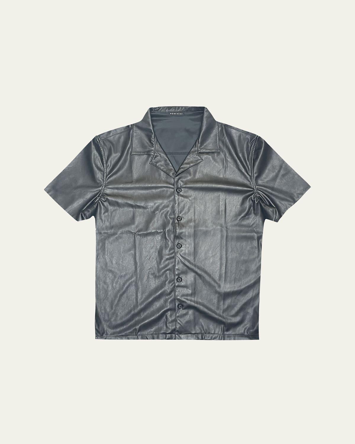 Mens Bond Faux-Leather Camp Shirt Product Image