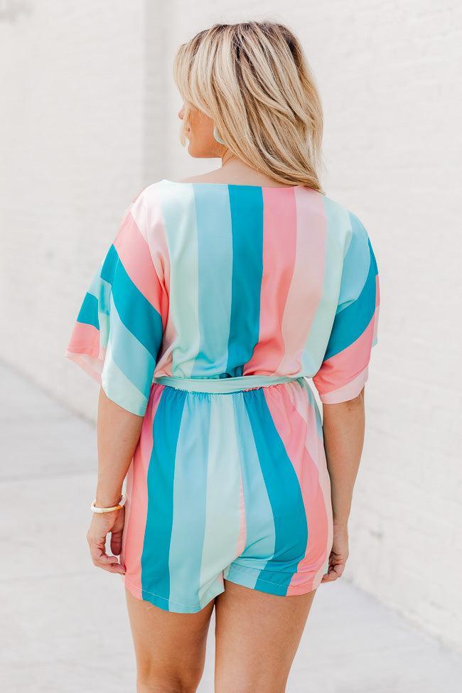 Coastal Getaway Multi Color Stripe Romper FINAL SALE Product Image