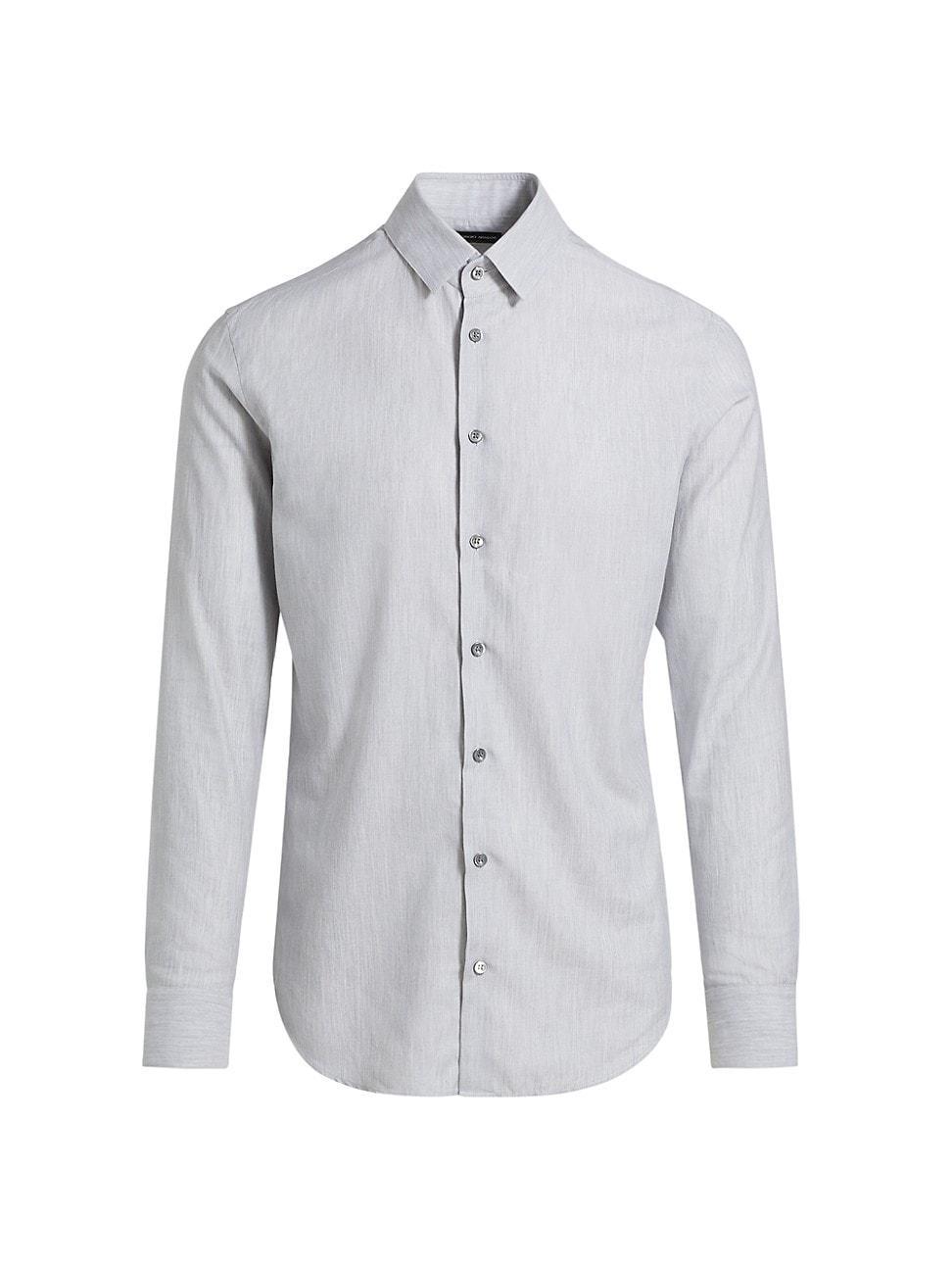 Mens Textured Cotton Button-Up Shirt Product Image