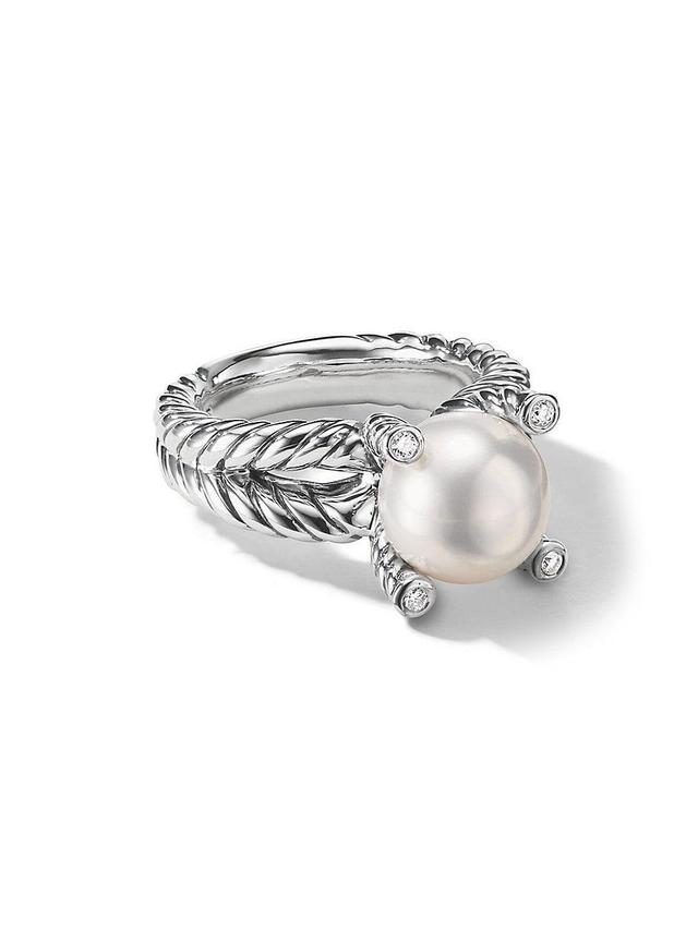 Womens Cable Collectibles Pearl Ring with Diamonds Product Image