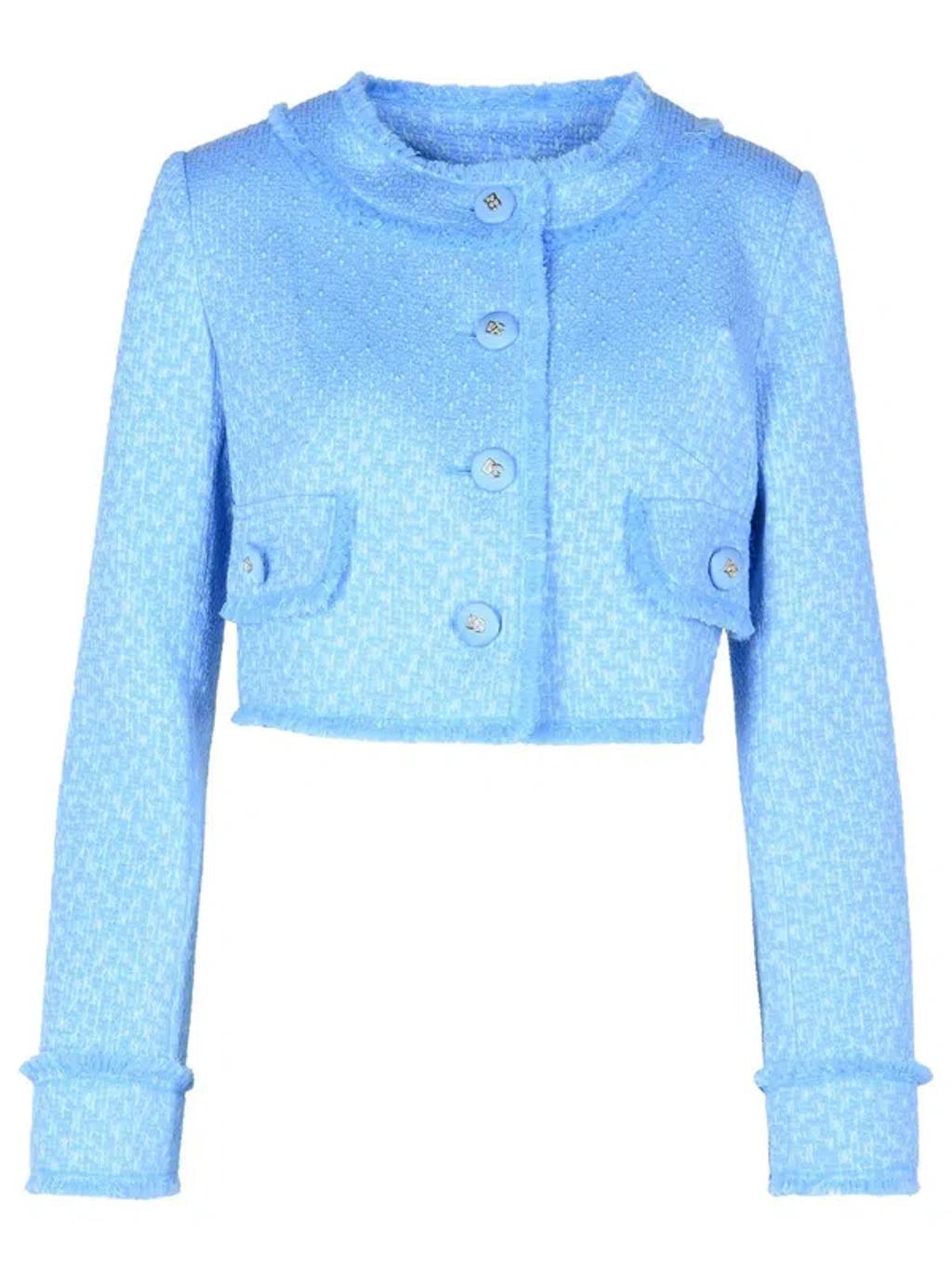 Light Blue Wool Blend Jacket Product Image