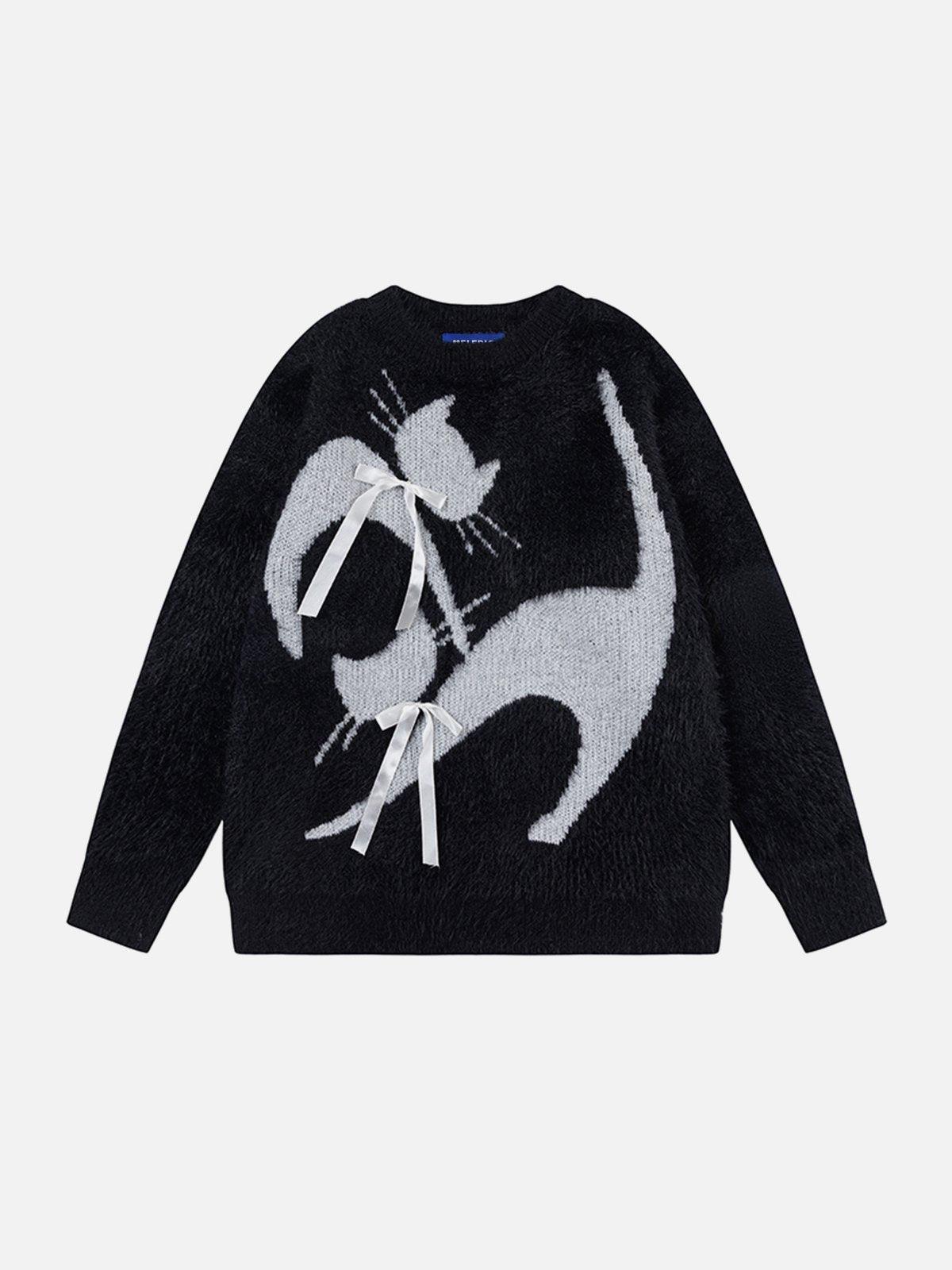 Aelfric Eden Bow Cat Graphic Sweater Product Image