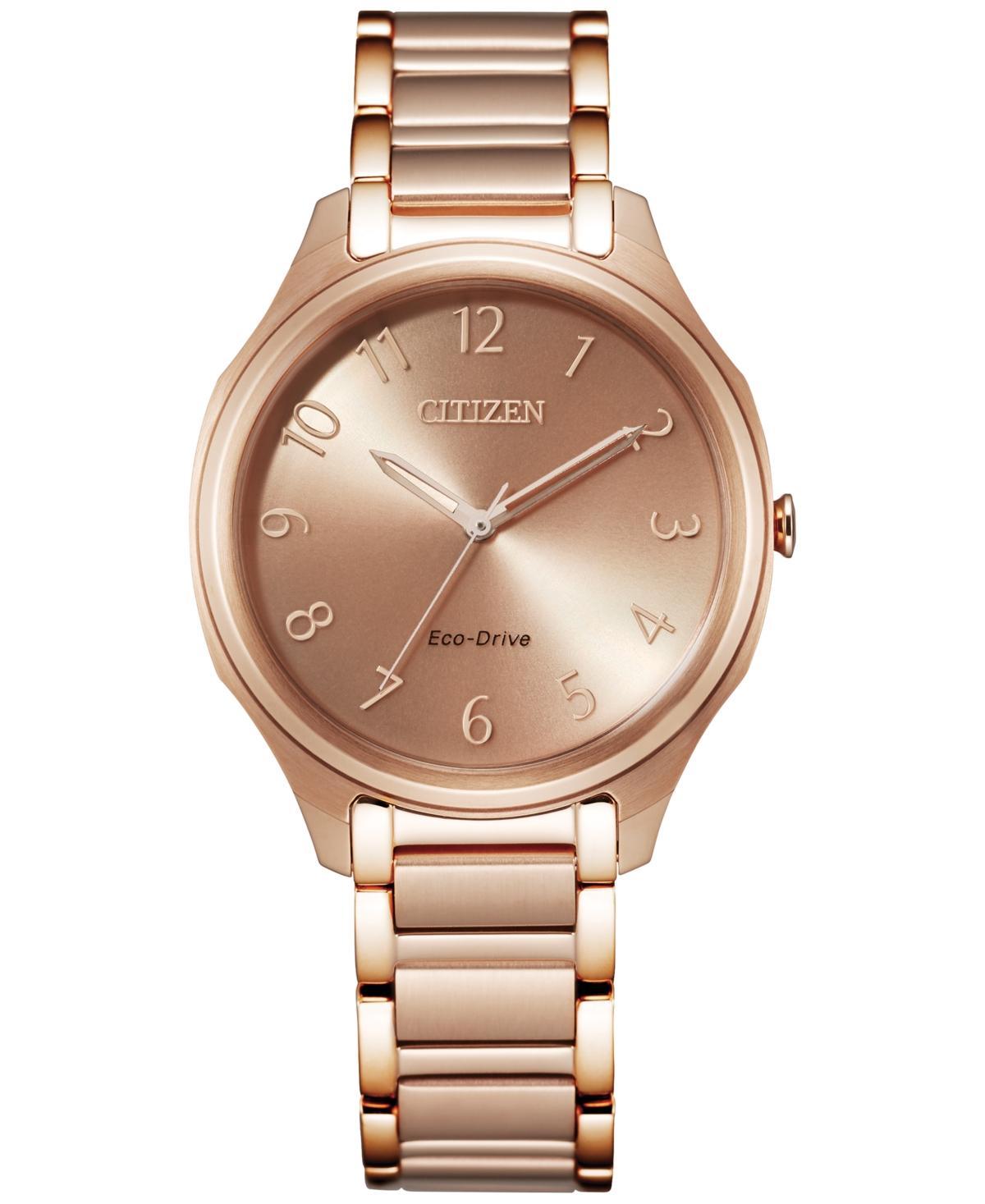 Citizen Eco-Drive Womens Pink Gold Bracelet Watch Product Image