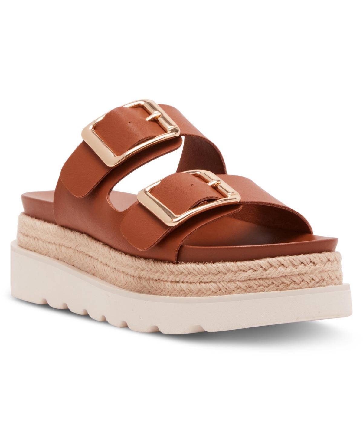 Madden Girl Mythiccal Slip-On Buckled Banded Platform Raffia Sandals Product Image