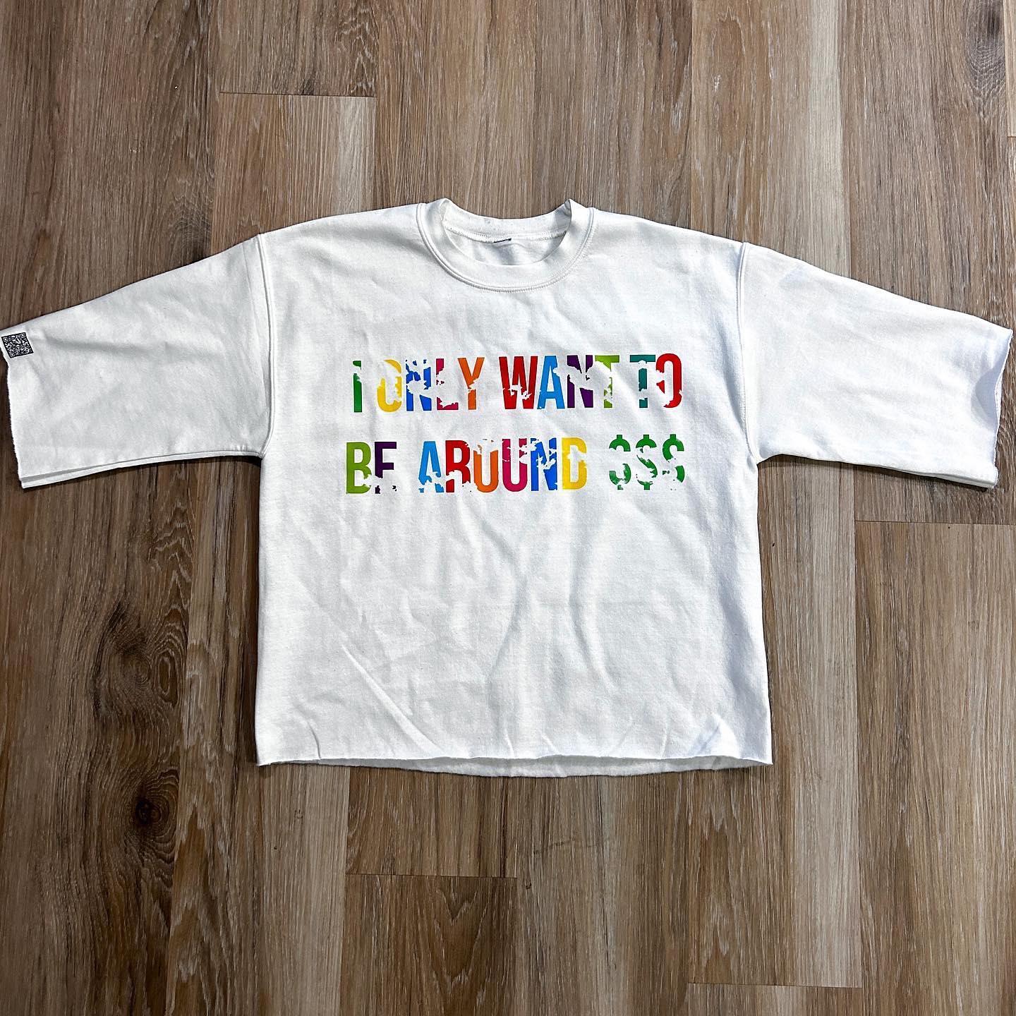 Men's I Only Want To Be Around Graphics Printed Cotton T-Shirt Product Image