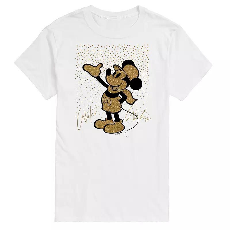 Disneys Big & Tall Winter Wishes Mickey Graphic Tee, Mens Product Image