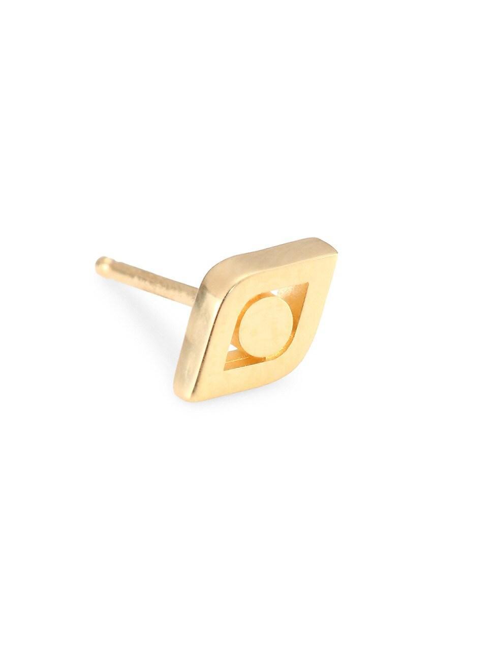 Womens Single 14K Yellow Gold Eye Stud Earring Product Image