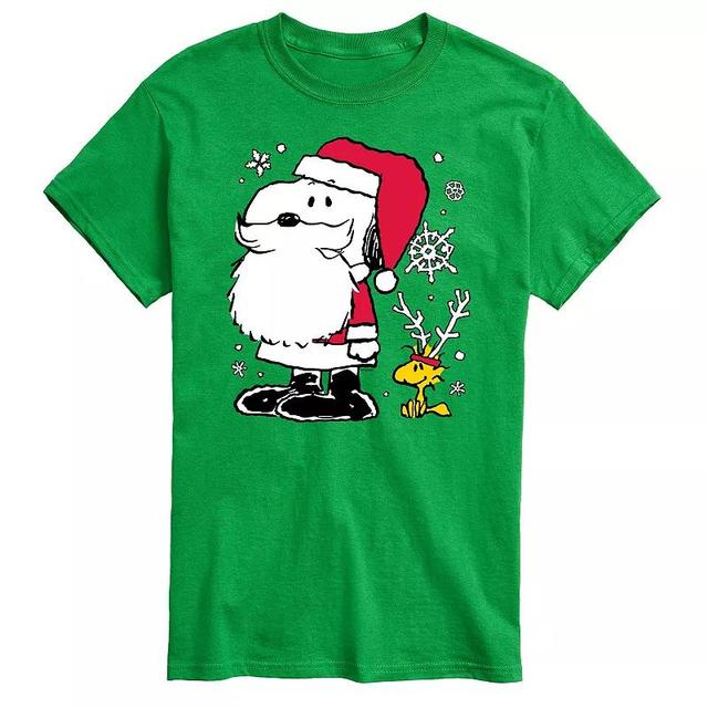 Big & Tall Peanuts Santa Reindeer Tee, Mens Product Image