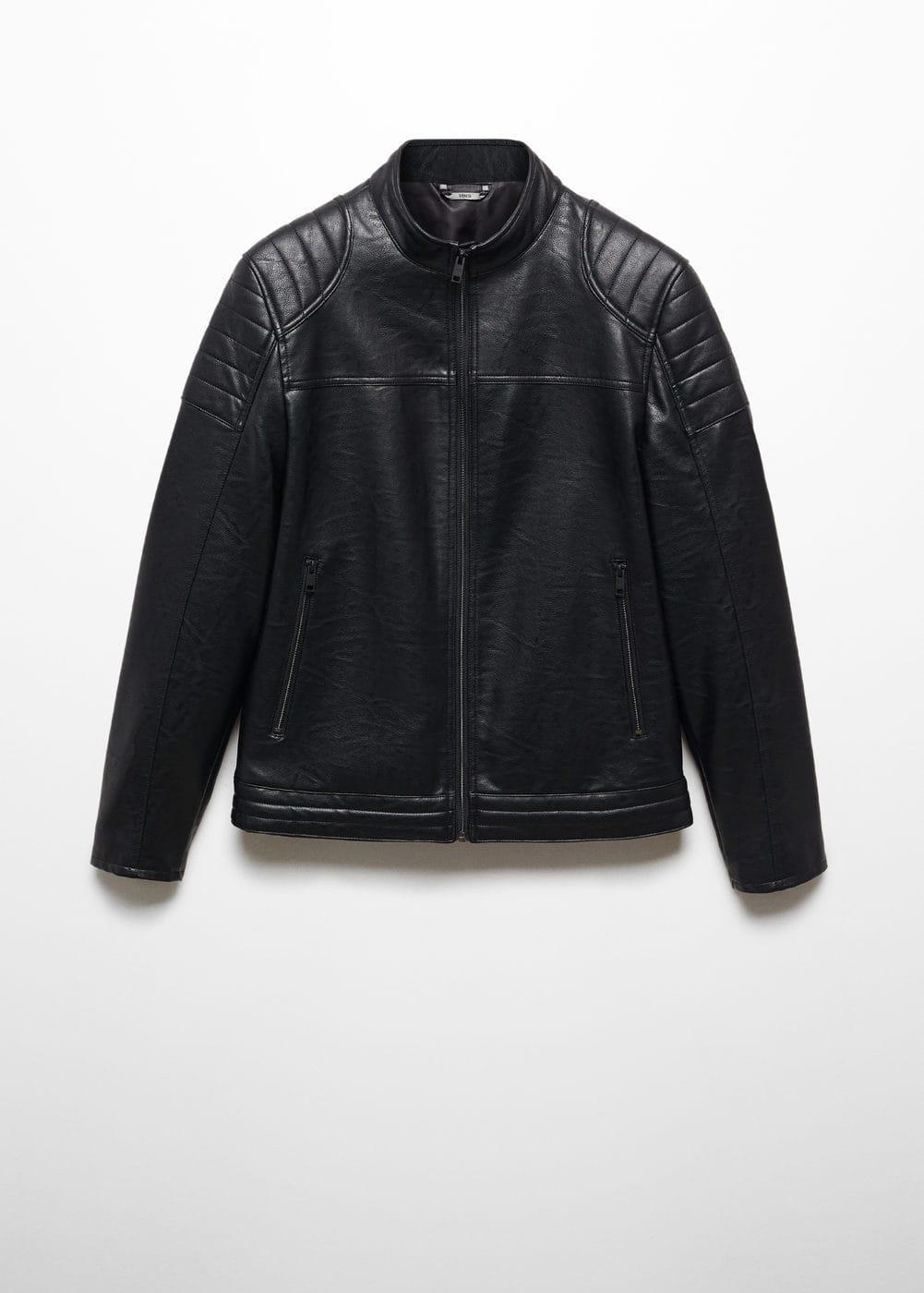 MANGO MAN - Nappa leather-effect jacket blackMen Product Image