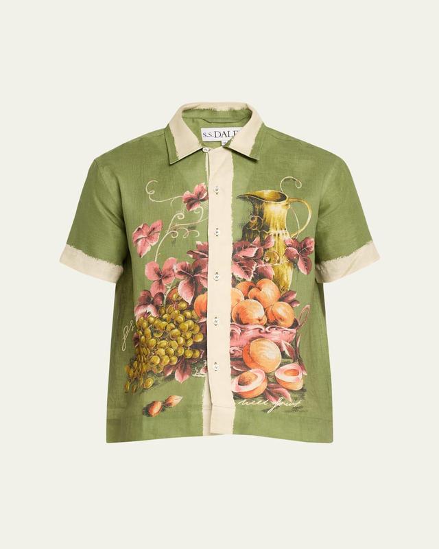 Mens Fruit Bowl Linen Camp Shirt Product Image