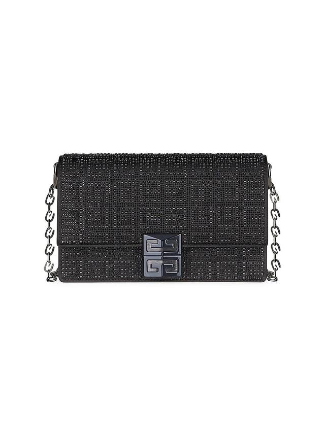 Womens Small 4G Crossbody Bag In Satin With 4G Studs, Strass And Chain Product Image