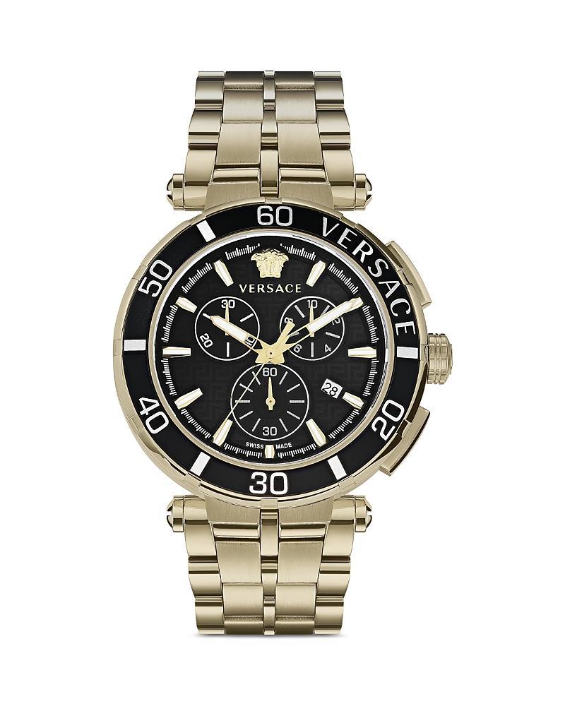 Versace Greca Chronograph Leather Strap Watch, 45mm Product Image