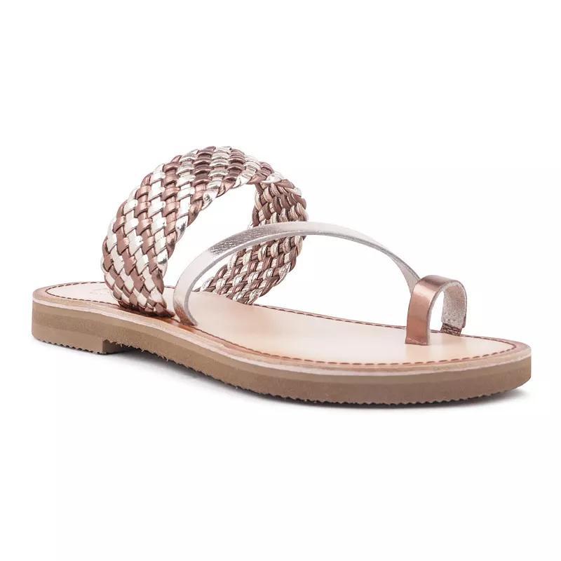 Rag & Co Womens Braided Leather Flat Sandals product image