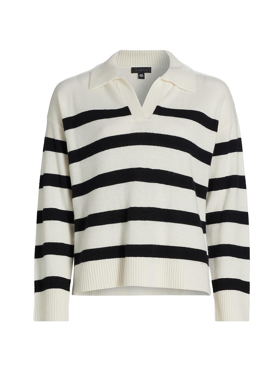 Womens Cashmere Striped Sweater Product Image