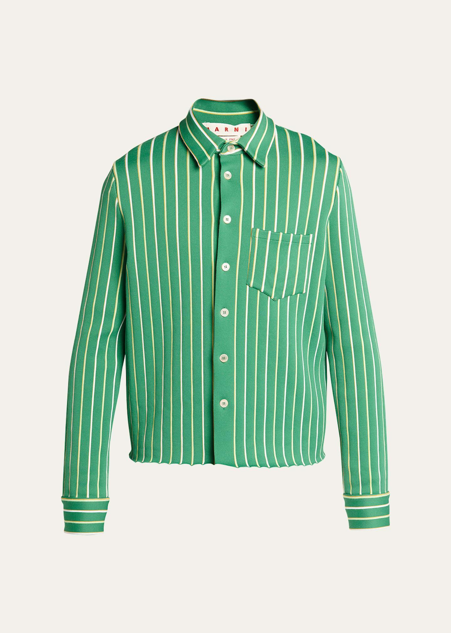 Mens Striped Button-Up Shirt Product Image