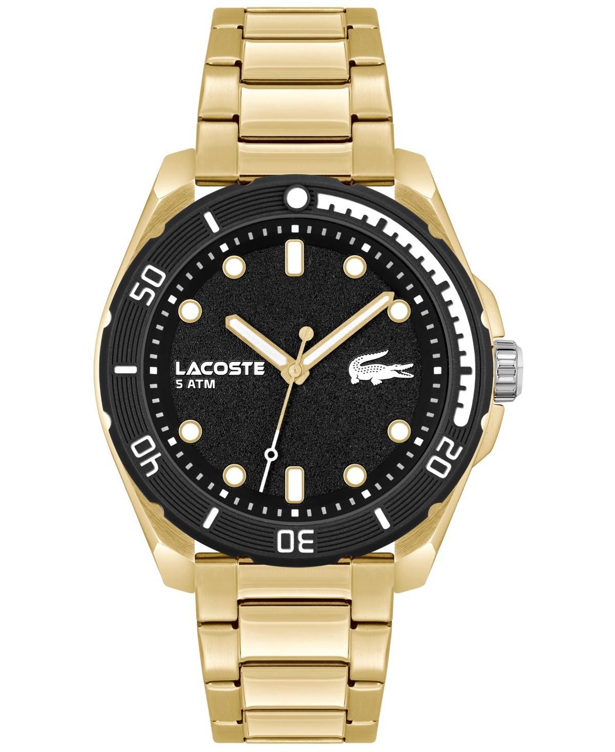 Lacoste Mens Finn Quartz Gold-Tone Bracelet Watch 44mm - Gold Product Image