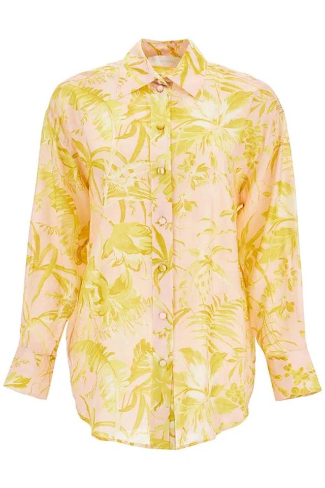 ZIMMERMANN Camicia In Seta Floreale In Pink Product Image