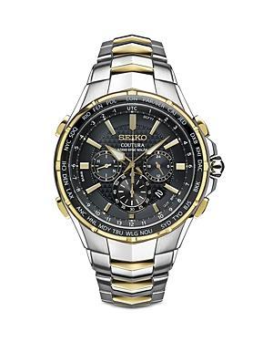 Seiko Mens Coutura Stainless Steel Solar Chronograph Watch - SSG009, Silver Product Image