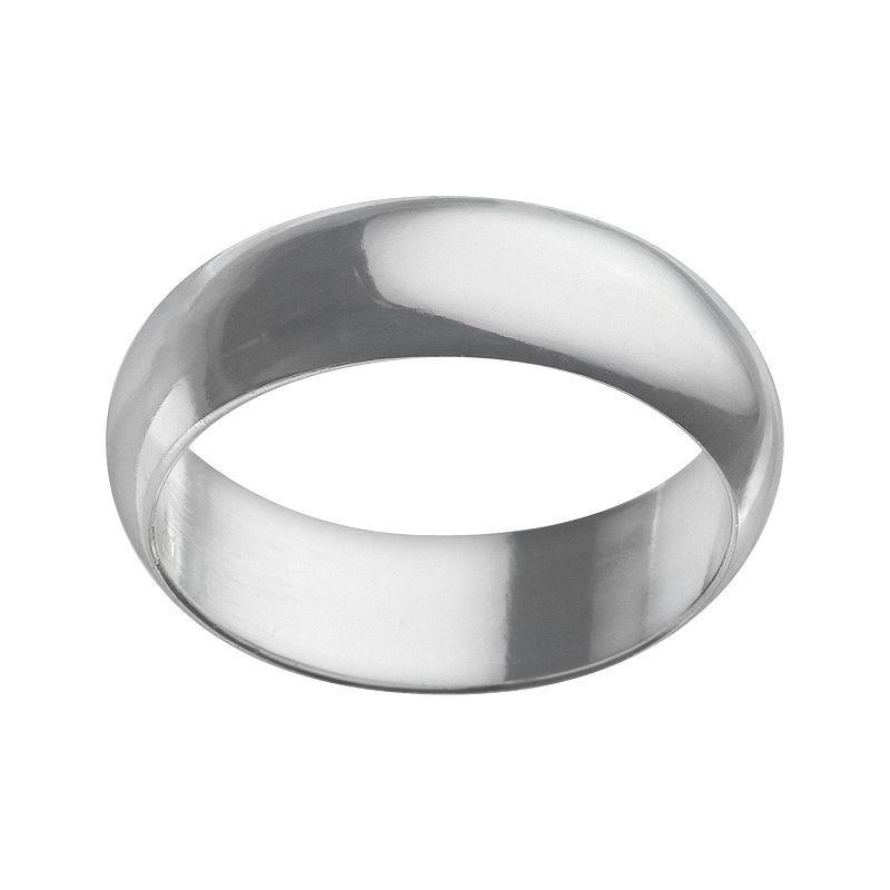 Sterling Silver 7-mm Polished Wedding Band - Men, Mens Product Image