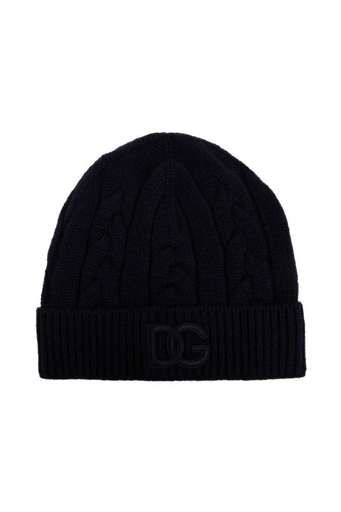 Logo Patch Knitted Beanie In Blue Product Image