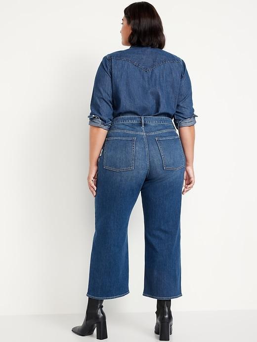 High-Waisted Wow Crop Wide-Leg Jeans Product Image