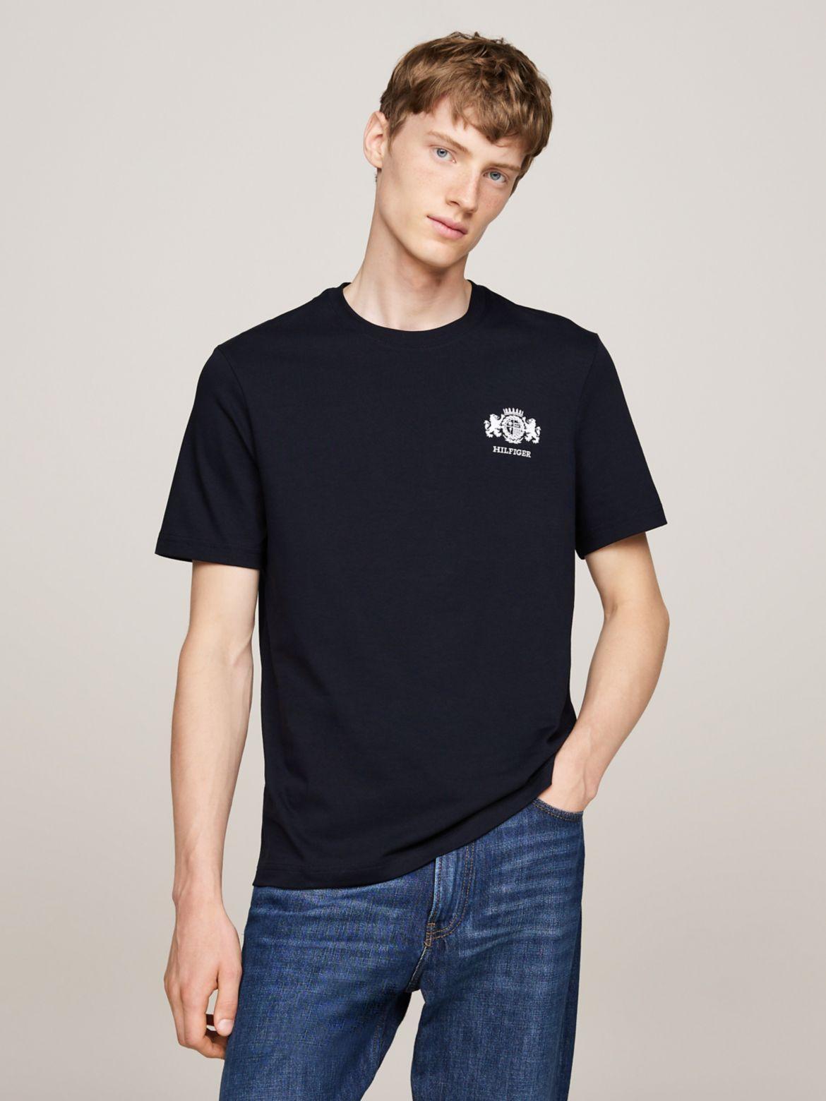 Tommy Hilfiger Mens Short Sleeve Crewneck Embroidered Heritage Crest T-Shirt Product Image