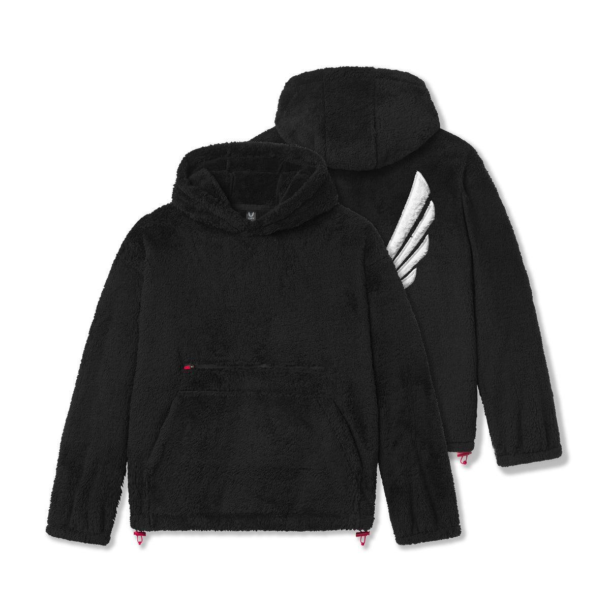 0553. Sherpa Recovery Hoodie - Black/White "Wings" Product Image