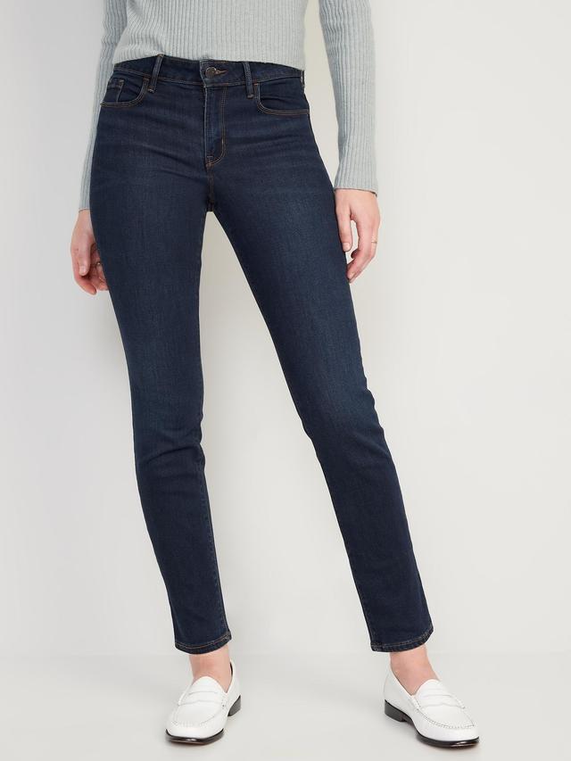 Mid-Rise Power Slim Straight Jeans for Women Product Image