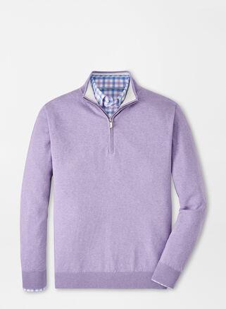 Peter Millar Mens Whitaker Quarter-Zip Sweater | Color: Wild Lilac | Size: S Product Image